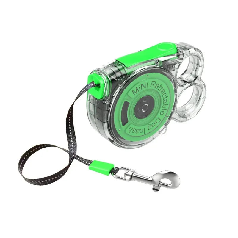 Automatic Retractable Small Dog Leash 3m Ultralight Portable Nylon with Locking Alloy Clip for Outdoor Jogging Hiking Travel