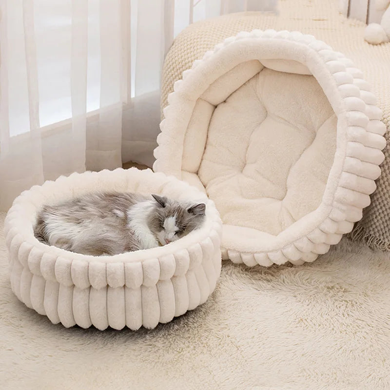 40/50/60cm Cat Bed Winter Warm Dog Sleeping Mat Round Pet Bed for Cats Small Medium Dogs Cozy Puppy Sleeping Bed Pet Supplies
