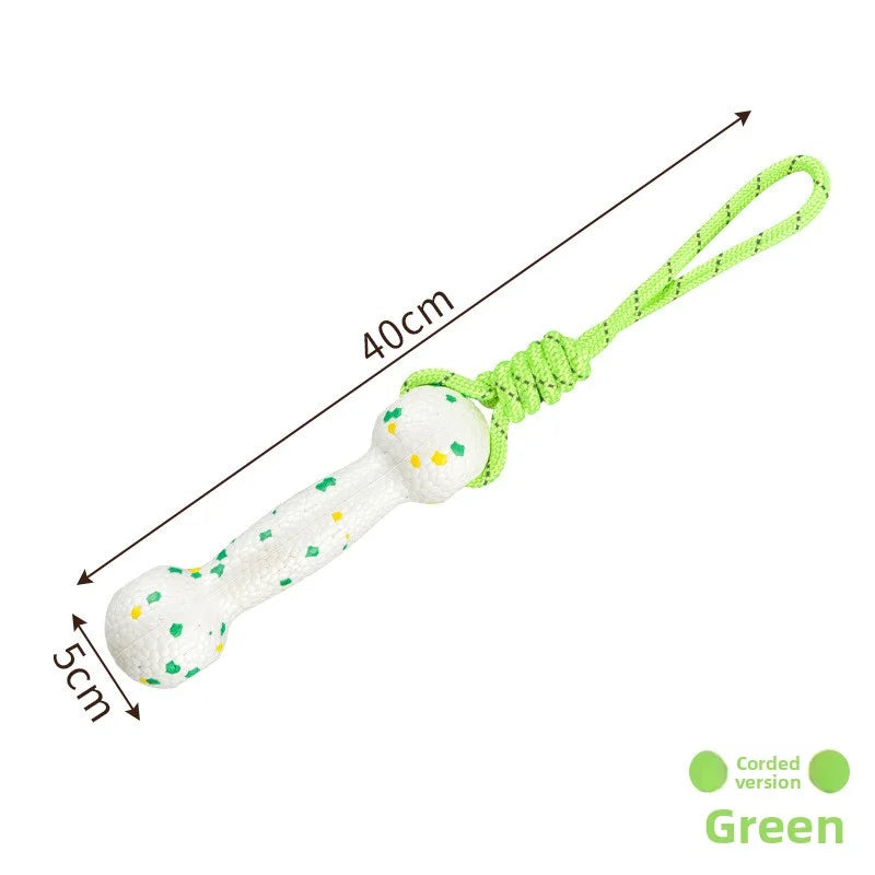 Dog interactive training toy with rope and bone for chewing - perfect for pet playtime!
