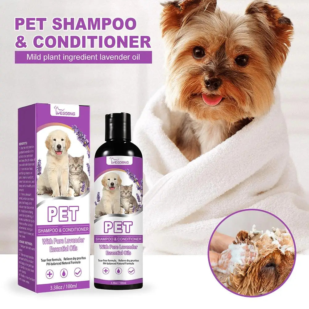 Puppy Shampoo for Dogs Cats Grooming Pet Flea Tick Control Relieve Itching Ph Balanced Cleaning Moisturizing Smooth Pet Shampoo