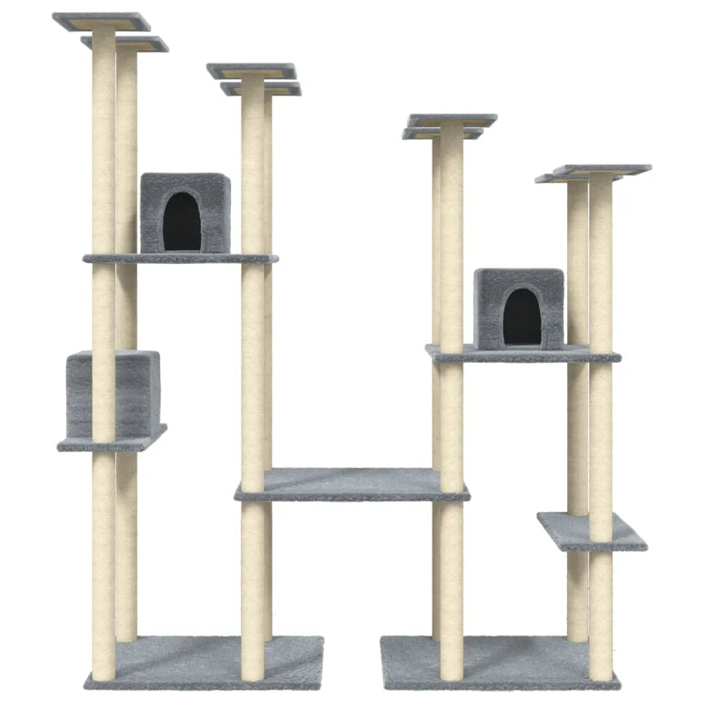 Cat Tree with Sisal Scratching Post Light Grey 174 cm
