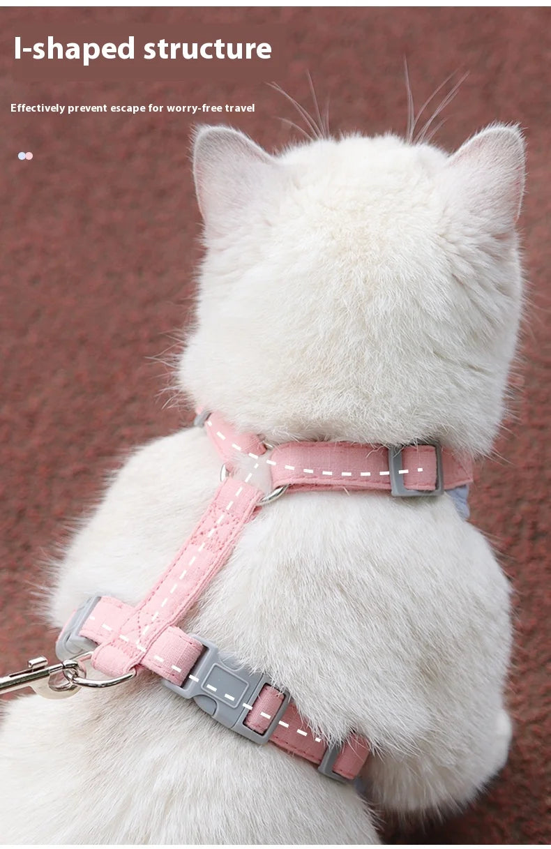 New pet leash anti-break free cat walking leash out pet chest strap adjustable cat leash