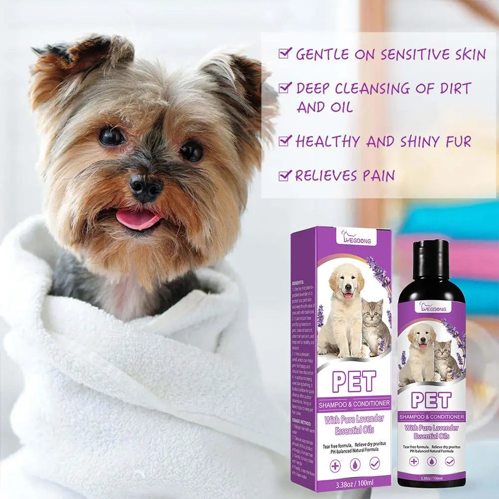 Puppy Shampoo for Dogs Cats Grooming Pet Flea Tick Control Relieve Itching Ph Balanced Cleaning Moisturizing Smooth Pet Shampoo