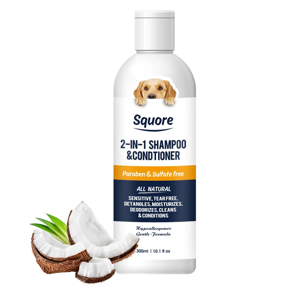 300ml Puppy Shampoo Conditioner for Dogs Cats Natural Moisturizing Formula with PH Balance Gentle Hypoallergenic Bath Foam