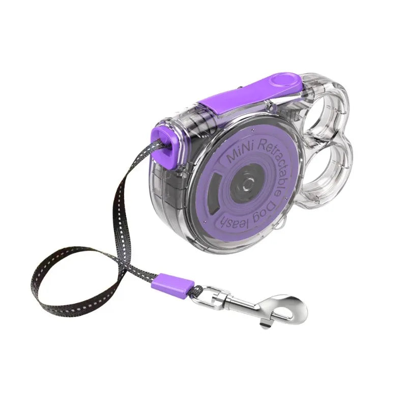 Automatic Retractable Small Dog Leash 3m Ultralight Portable Nylon with Locking Alloy Clip for Outdoor Jogging Hiking Travel