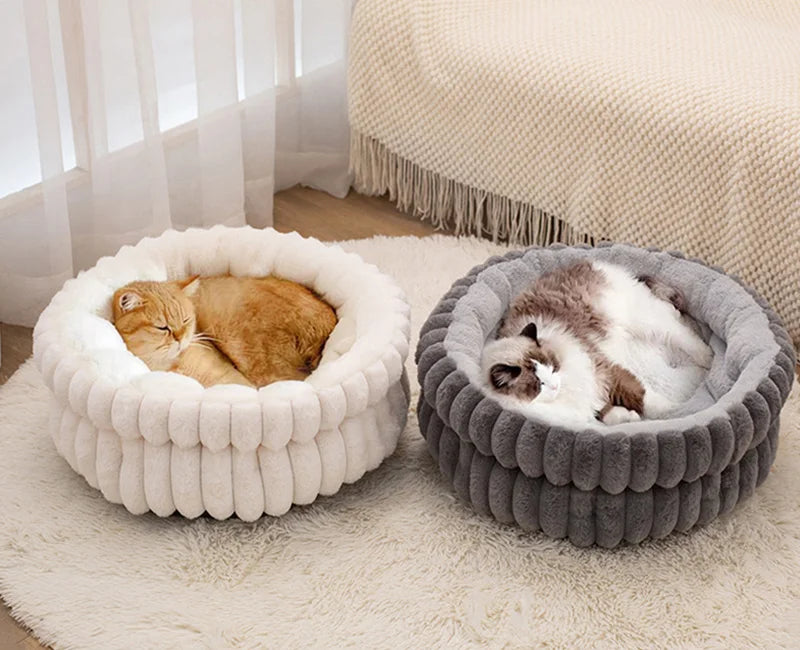 40/50/60cm Cat Bed Winter Warm Dog Sleeping Mat Round Pet Bed for Cats Small Medium Dogs Cozy Puppy Sleeping Bed Pet Supplies