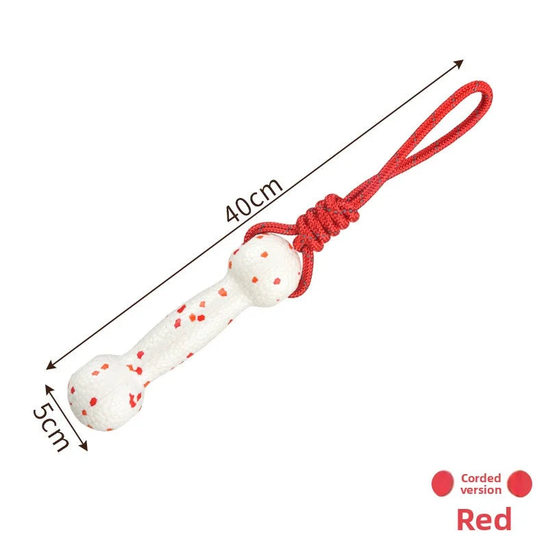 Dog interactive training toy with rope and bone for chewing - perfect for pet playtime!