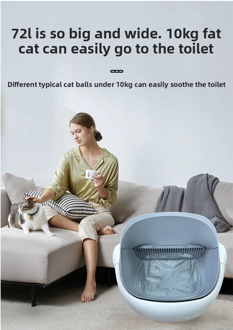 Pet Intelligent Cat Toilet, Electric Cat litter Box, Large Automatic Poop Scoop, Cat Litter Machine To Prevent Splashing Outside