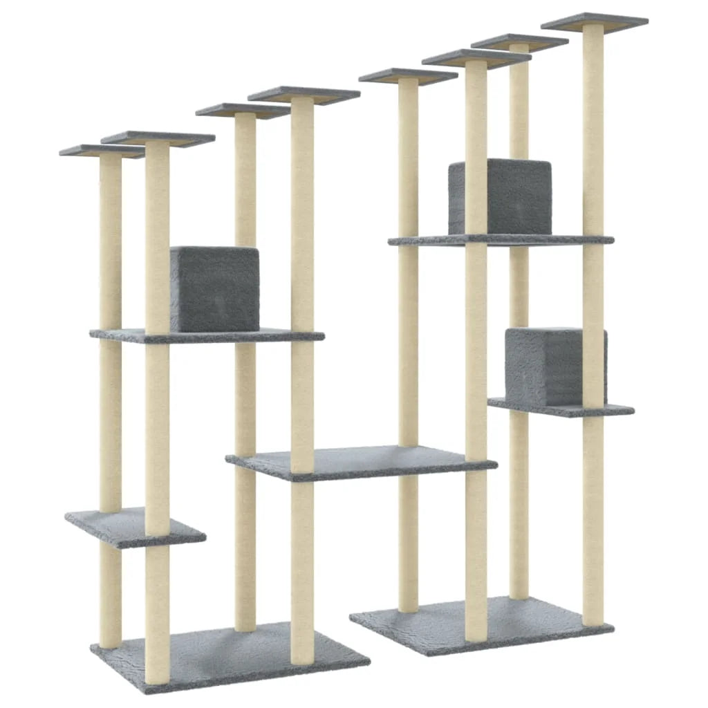 Cat Tree with Sisal Scratching Post Light Grey 174 cm