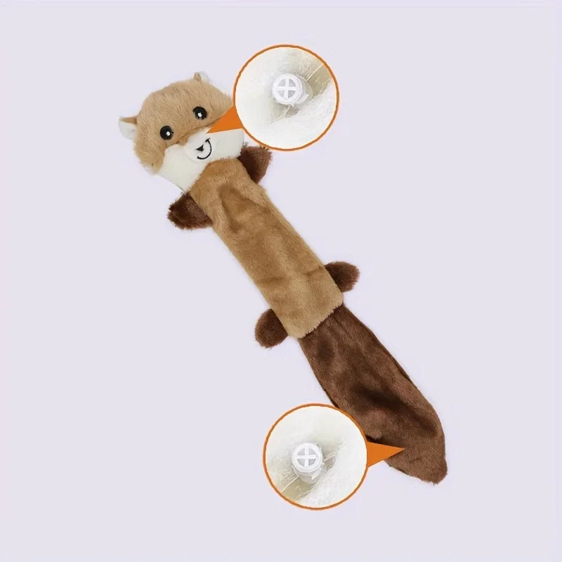 Plush Dog Chew Toys Set Interactive Dogs Toys for Dog Pet Teeth Cleaning Bite Resistance Durable Squirrel Raccoon Pet Supplies