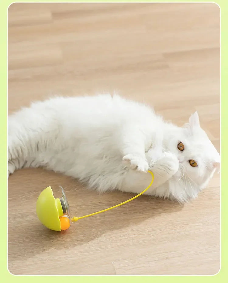 Funny Tumbler Cat Toys for Bite Resistant Removable Turntable Plush Feathers Cat Toy Interactive Cat Teasing Stick