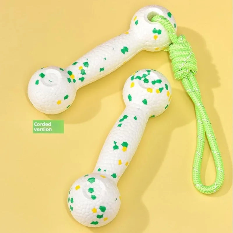 Dog interactive training toy with rope and bone for chewing - perfect for pet playtime!