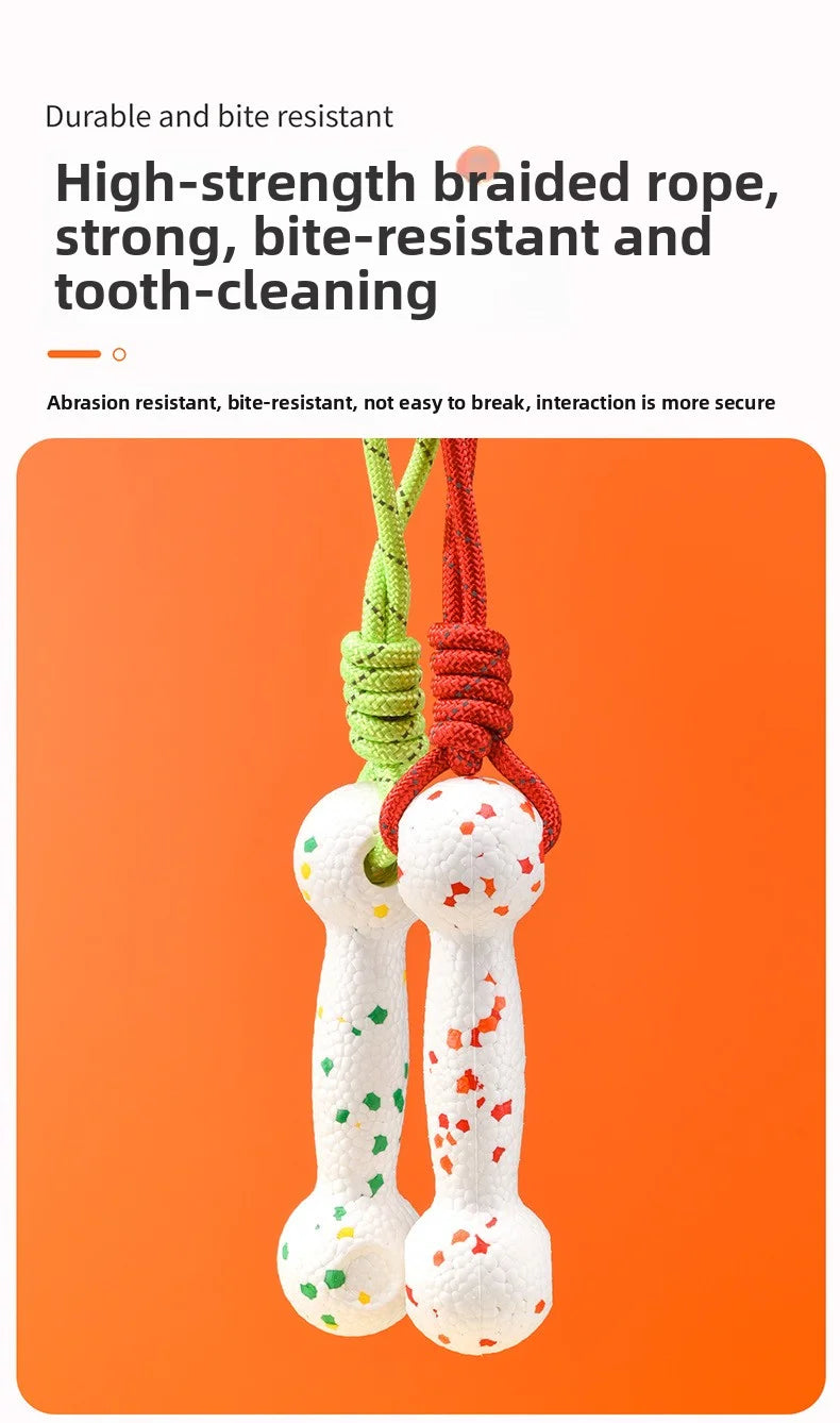 Dog interactive training toy with rope and bone for chewing - perfect for pet playtime!