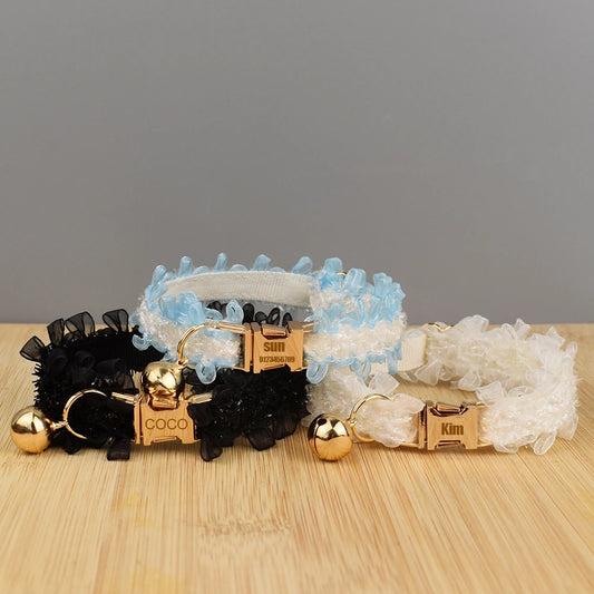 Collier de chat en dentelle réglable