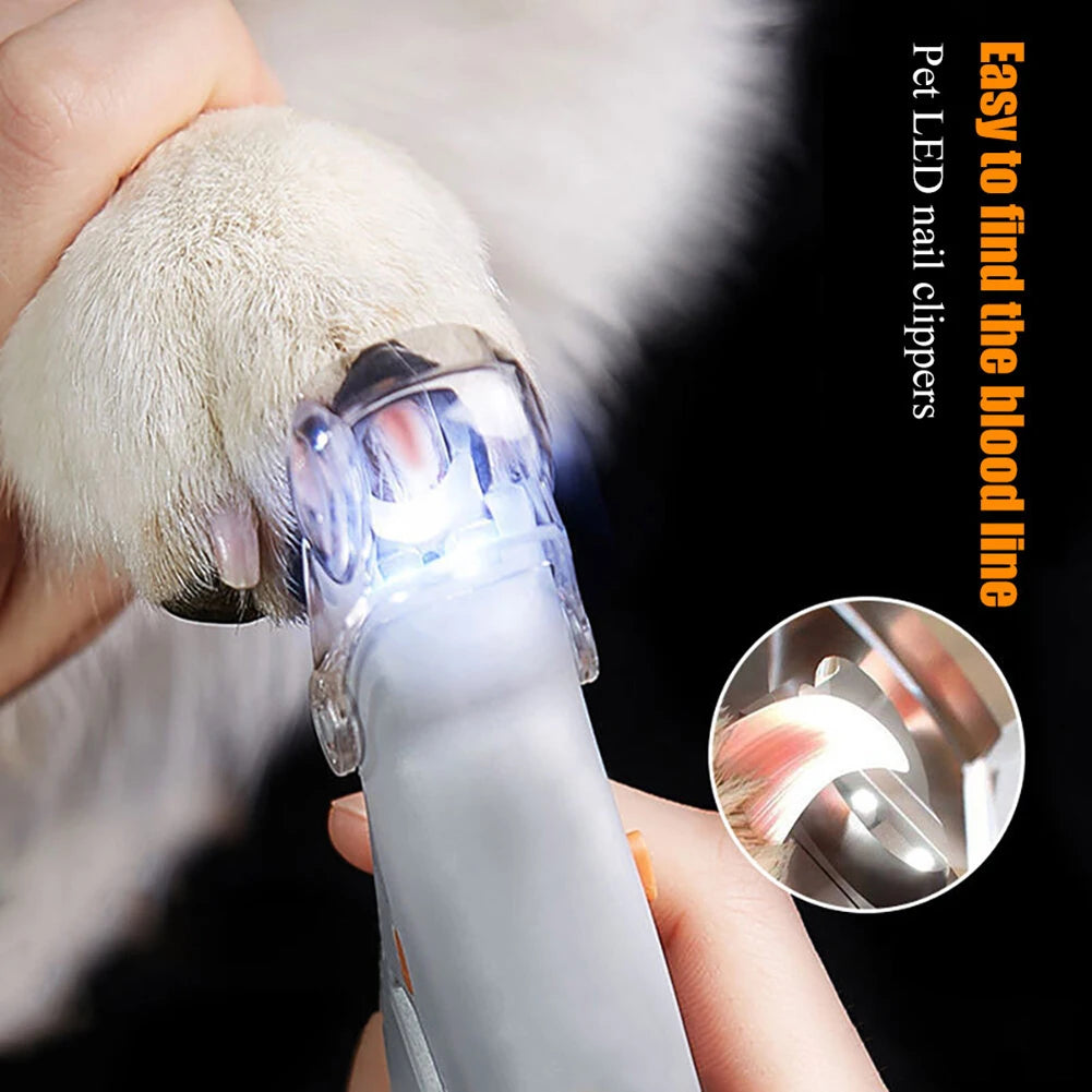 Nail Trimmer with LED Light Dog Cat Pet Clipper Scissors Toe Claw Clippers
