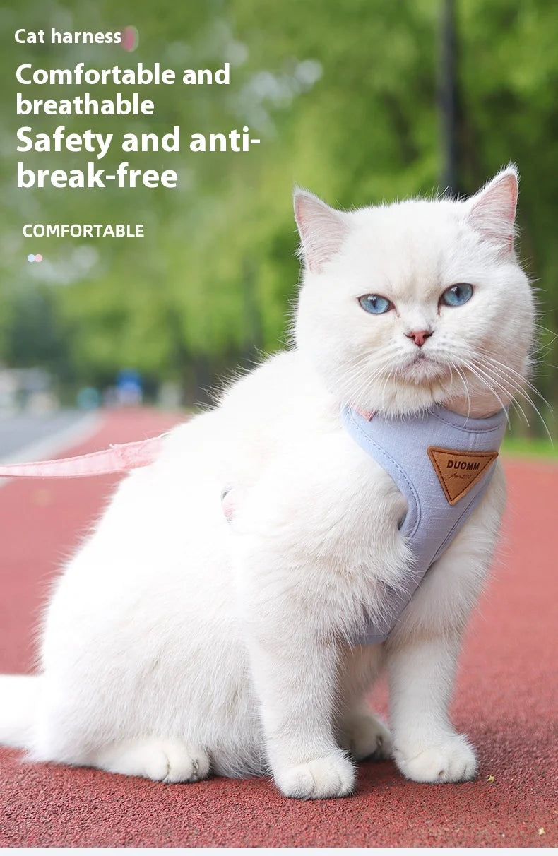 New pet leash anti-break free cat walking leash out pet chest strap adjustable cat leash
