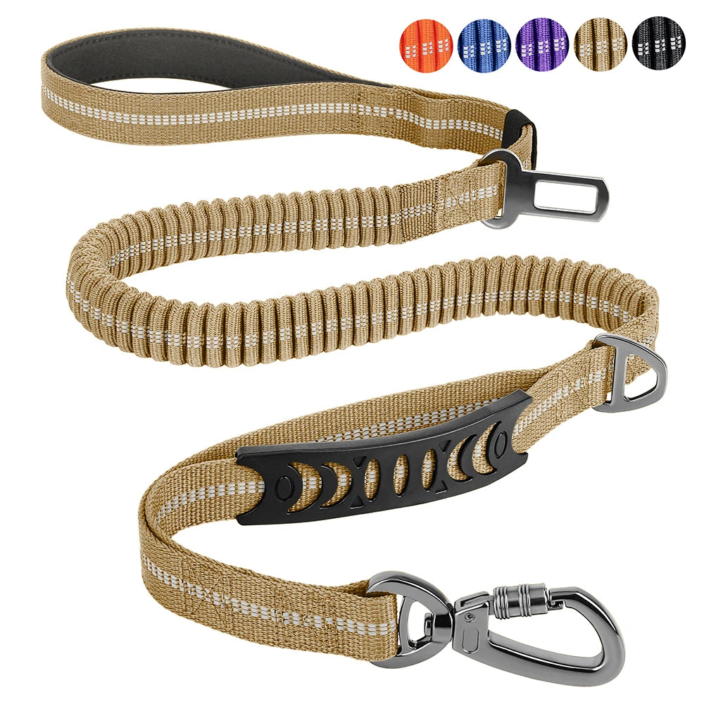 Reflective Dog Leash Durable Nylon Dog Car Seat Belt Elastic Pet Training Lead Travel Car Safety Rope For Small Large Dogs Pug