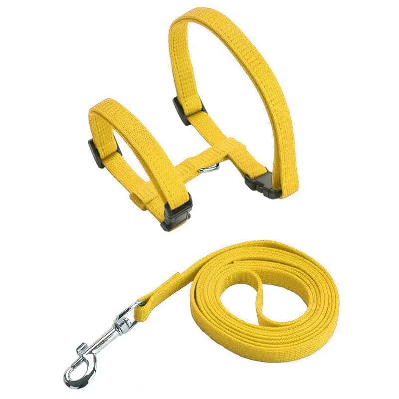 Kitten Cat Harness Leash Set Walking Escape Proof Adjustable Nylon Halter Collar Harness for Cats Puppy Rabbit Pet Accessories