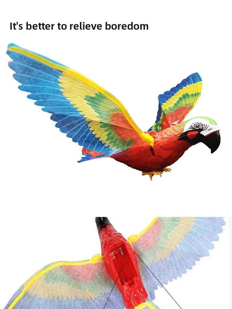Electric Parrot Hanging Wire Circling Parrot Bird Cat Toy Funny Self-hey  Automatic Scratch Cat Stick Eagle Cat Interactive Toy