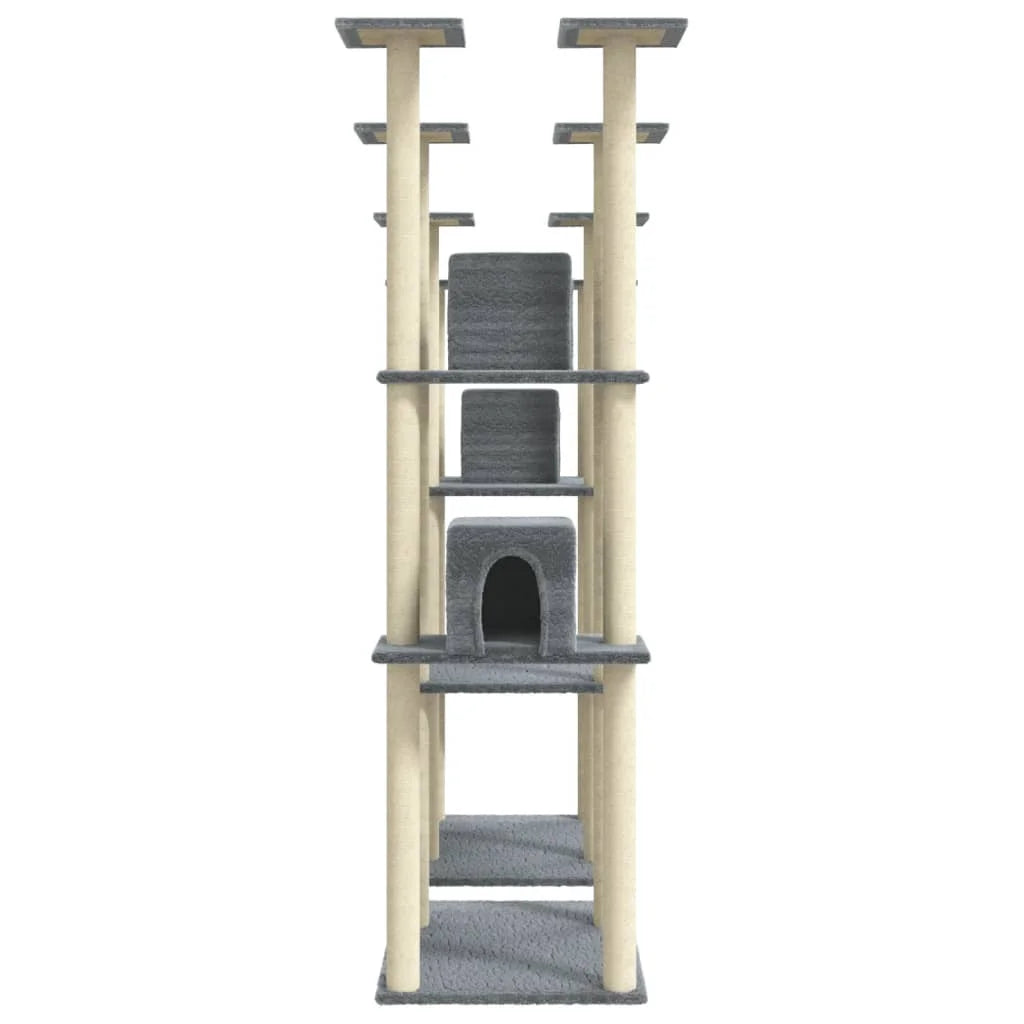 Cat Tree with Sisal Scratching Post Light Grey 174 cm