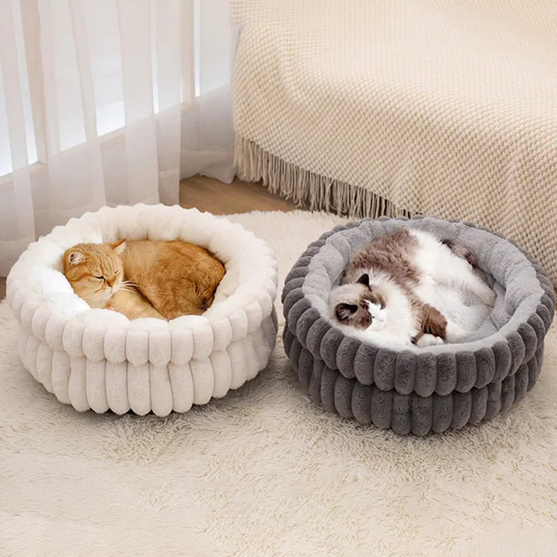 40/50/60cm Cat Bed Winter Warm Dog Sleeping Mat Round Pet Bed for Cats Small Medium Dogs Cozy Puppy Sleeping Bed Pet Supplies