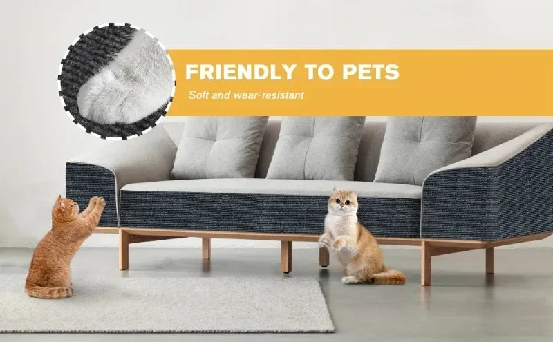 Self-Adhesive Cat Scratching Pad - Durable Polyester Felt Mat for Walls & Furniture Protection, Multi-Size Pack, Cat Scratcher