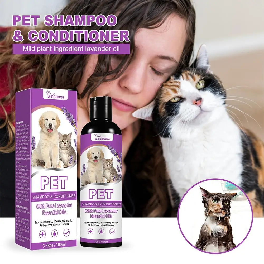 Puppy Shampoo for Dogs Cats Grooming Pet Flea Tick Control Relieve Itching Ph Balanced Cleaning Moisturizing Smooth Pet Shampoo