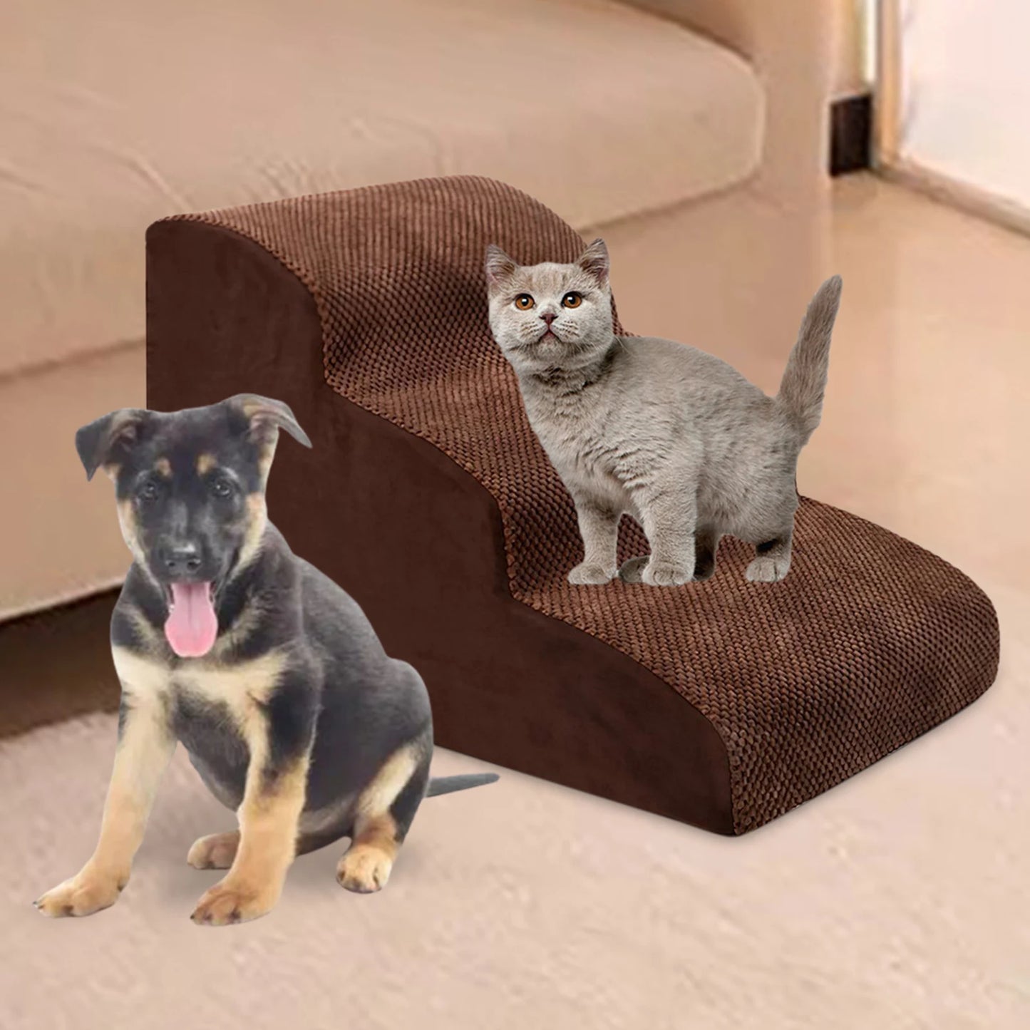 Cat Ramp Puppy Non Slip Bunny Pet Ladder Dog Stairs Steps Dog Ramp for Sofa Small Large Medium Dog Kitten Car Trucks Bed