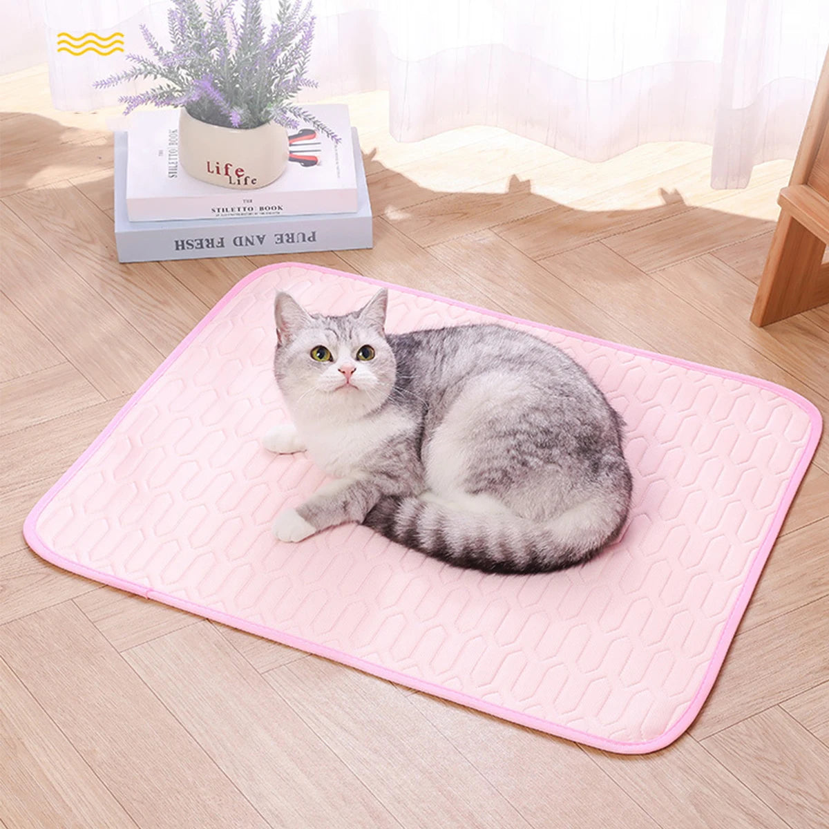 Ice Fabric Cat Bed Cooling Dog Summer Bed for Small Dog Mat Non-slip Cat Sleeping Mat Pet Mat for Dog Chihuahua French Bulldog