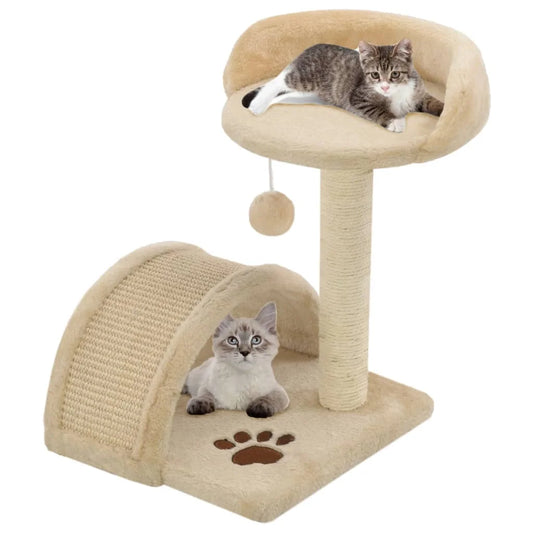 Cat Tree with Sisal Scratching Post 40 cm Beige and Brown Pet supplies,pet decorations,cat climbing frames