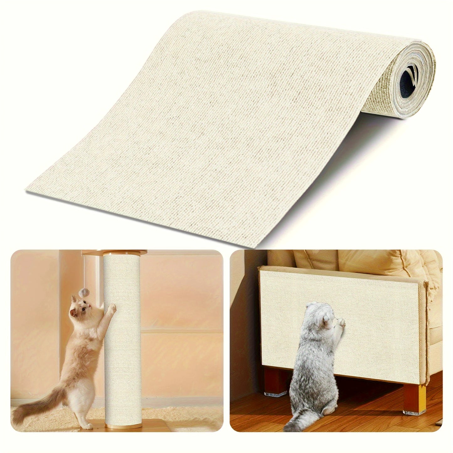 Self-Adhesive Cat Scratching Pad - Durable Polyester Felt Mat for Walls & Furniture Protection, Multi-Size Pack, Cat Scratcher