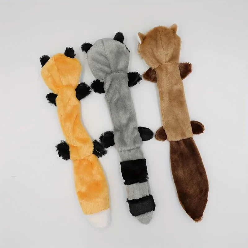 Plush Dog Chew Toys Set Interactive Dogs Toys for Dog Pet Teeth Cleaning Bite Resistance Durable Squirrel Raccoon Pet Supplies