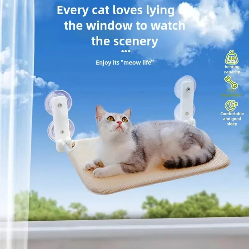 New Cat Hammock Suction Cup Foldable Hammock Suspended Cat Nest Cat Bed Balcony Window Glass Cat Hammock Cat House