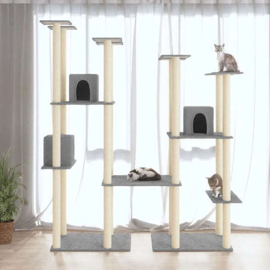 Cat Tree with Sisal Scratching Post Light Grey 174 cm