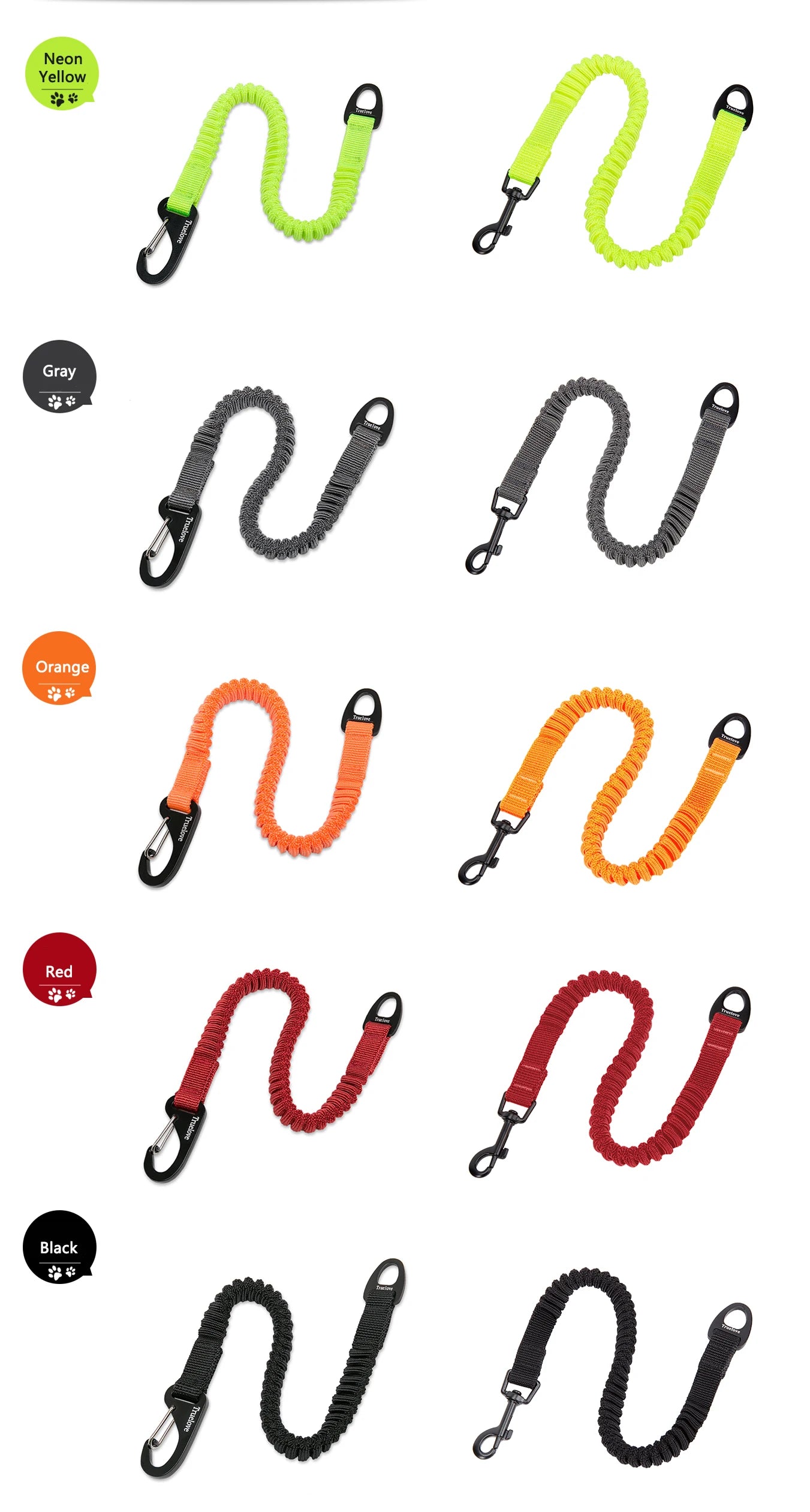 Truelove Short Bungee Leash Nylon Leash For dog collar Extension Retractable For All Breed Training Running walking TLL29712