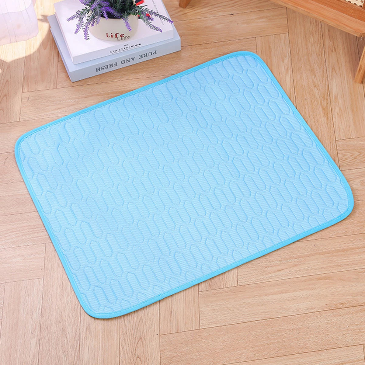 Ice Fabric Cat Bed Cooling Dog Summer Bed for Small Dog Mat Non-slip Cat Sleeping Mat Pet Mat for Dog Chihuahua French Bulldog