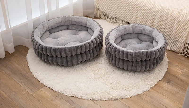 40/50/60cm Cat Bed Winter Warm Dog Sleeping Mat Round Pet Bed for Cats Small Medium Dogs Cozy Puppy Sleeping Bed Pet Supplies