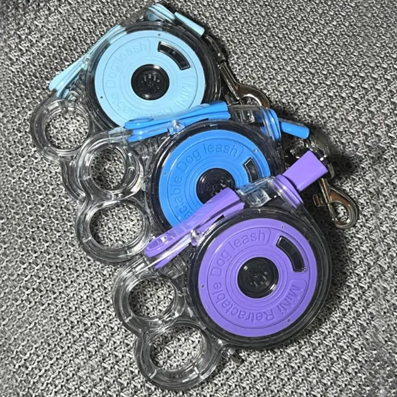 Automatic Retractable Small Dog Leash 3m Ultralight Portable Nylon with Locking Alloy Clip for Outdoor Jogging Hiking Travel
