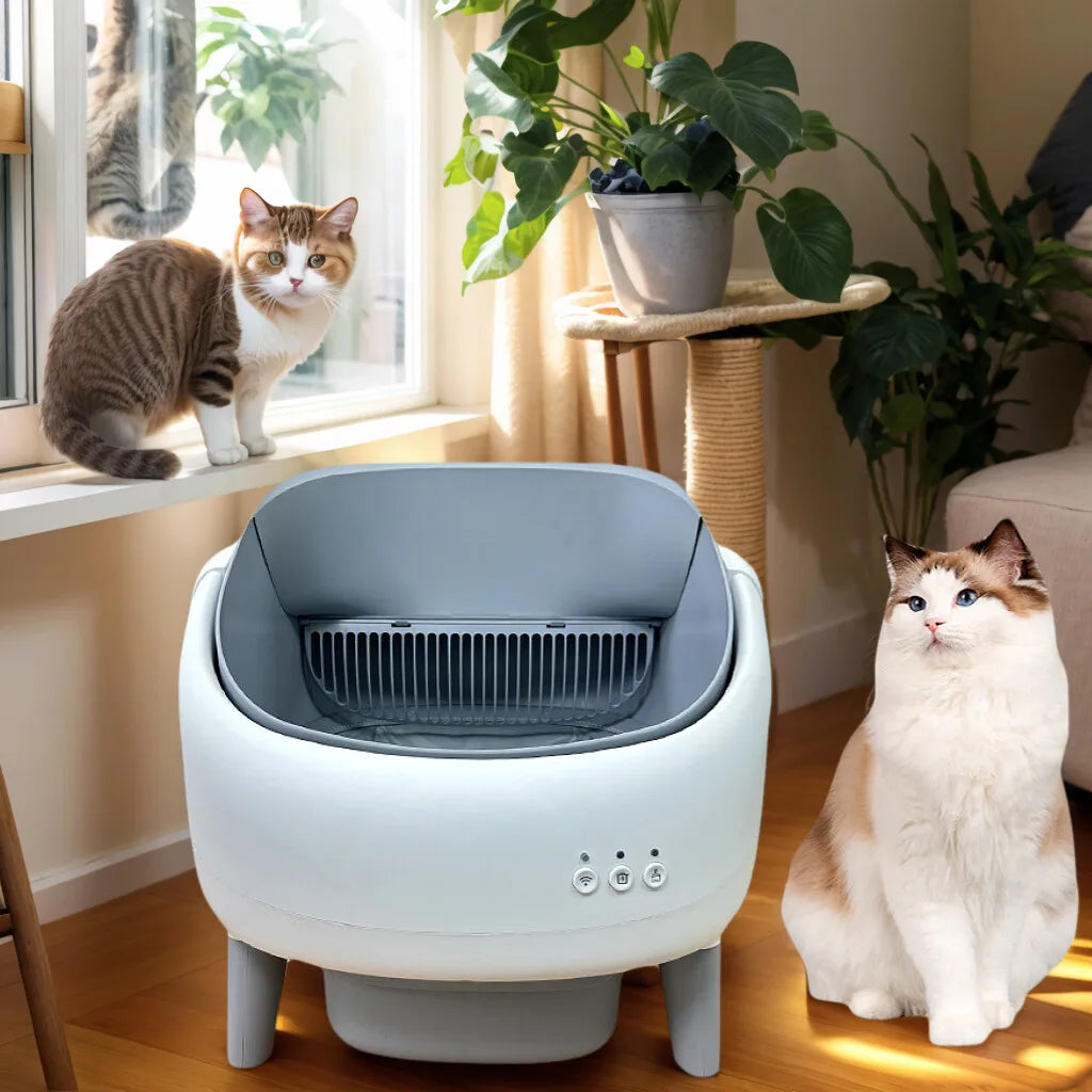Pet Intelligent Cat Toilet, Electric Cat litter Box, Large Automatic Poop Scoop, Cat Litter Machine To Prevent Splashing Outside