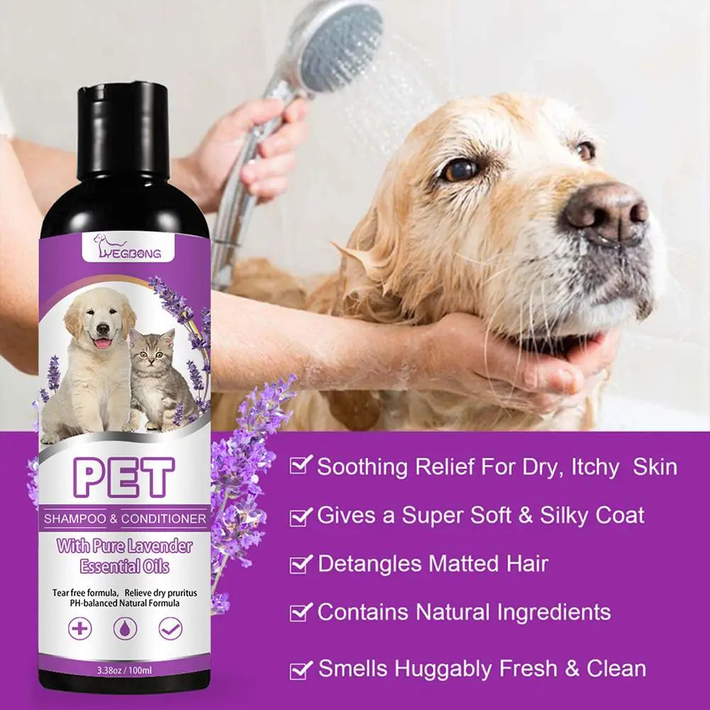 Puppy Shampoo for Dogs Cats Grooming Pet Flea Tick Control Relieve Itching Ph Balanced Cleaning Moisturizing Smooth Pet Shampoo