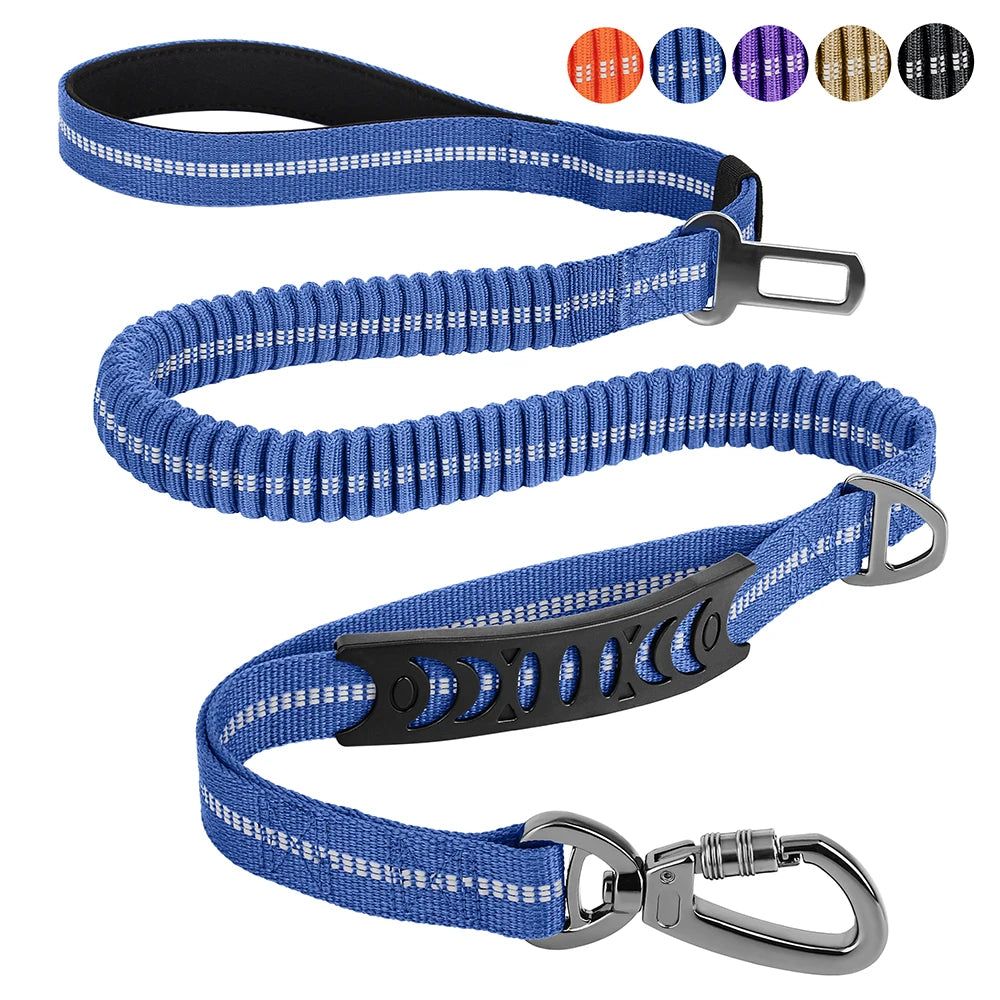 Reflective Dog Leash Durable Nylon Dog Car Seat Belt Elastic Pet Training Lead Travel Car Safety Rope For Small Large Dogs Pug