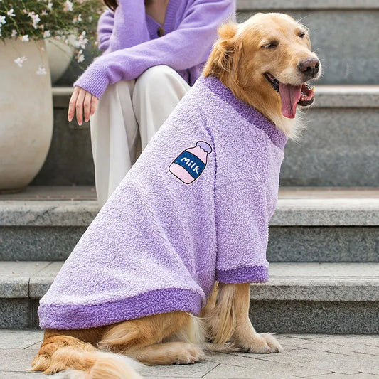 Dog Hoodies for Large Dogs Winter Warm Dog Clothes Fleece Dog Coat Labrador Golden Retriever Alaskan Malamute Clothing Dog Vest