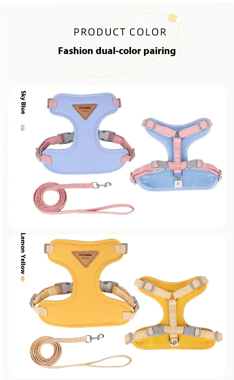 New pet leash anti-break free cat walking leash out pet chest strap adjustable cat leash