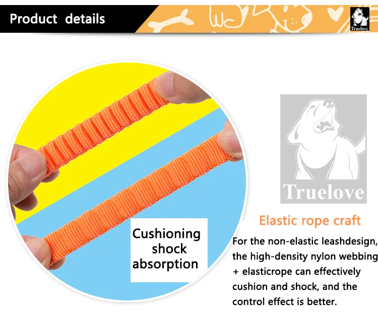 Truelove Short Bungee Leash Nylon Leash For dog collar Extension Retractable For All Breed Training Running walking TLL29712