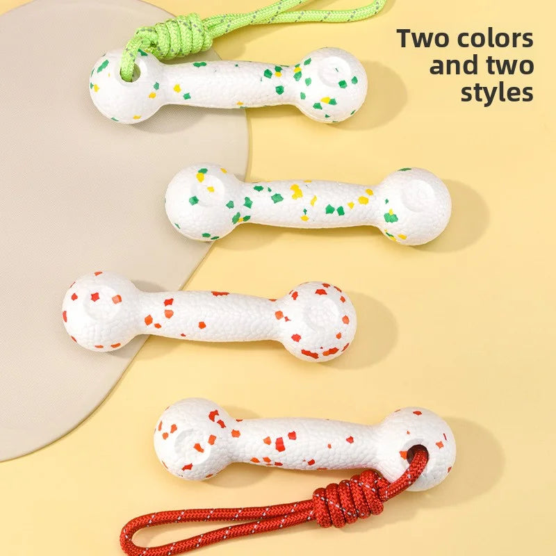 Dog interactive training toy with rope and bone for chewing - perfect for pet playtime!