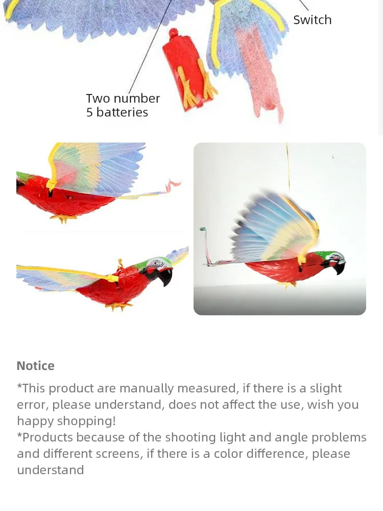 Electric Parrot Hanging Wire Circling Parrot Bird Cat Toy Funny Self-hey  Automatic Scratch Cat Stick Eagle Cat Interactive Toy