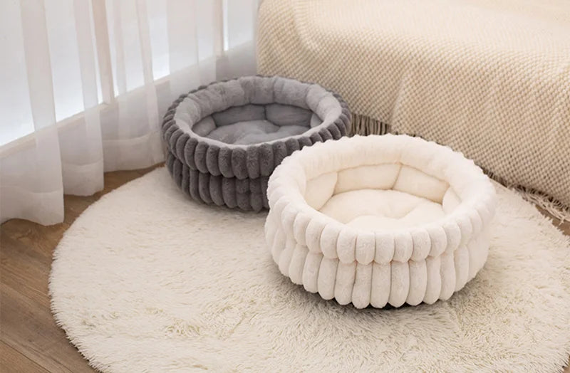40/50/60cm Cat Bed Winter Warm Dog Sleeping Mat Round Pet Bed for Cats Small Medium Dogs Cozy Puppy Sleeping Bed Pet Supplies