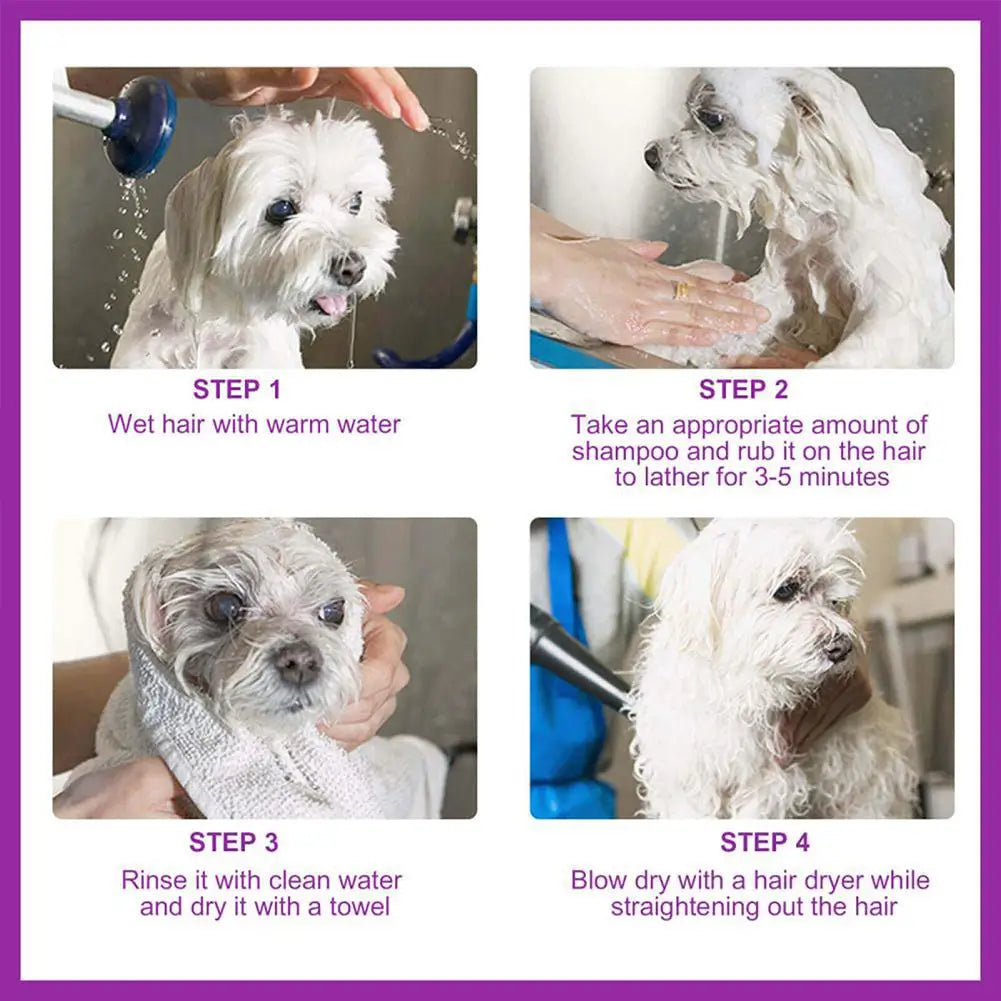 Puppy Shampoo for Dogs Cats Grooming Pet Flea Tick Control Relieve Itching Ph Balanced Cleaning Moisturizing Smooth Pet Shampoo