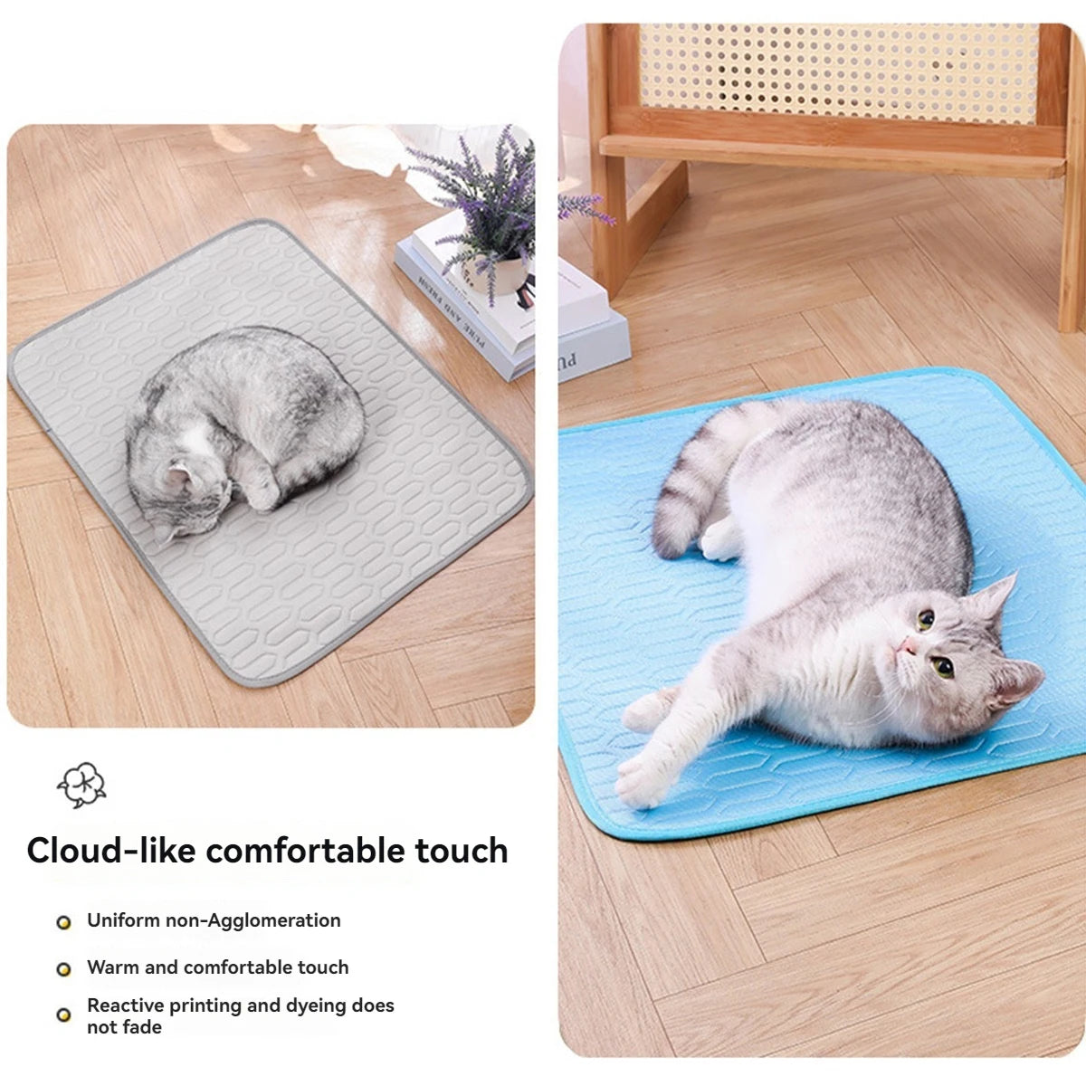 Ice Fabric Cat Bed Cooling Dog Summer Bed for Small Dog Mat Non-slip Cat Sleeping Mat Pet Mat for Dog Chihuahua French Bulldog